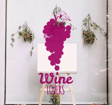 Wine lovers window sticker - TenStickers