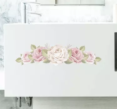 Hvid og lyserød pioner blomster vægklistermærke - TenStickers