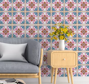 Colorful diverse flowers tile sticker - TenStickers