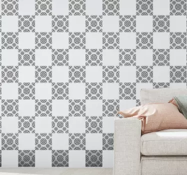 Pack gray pattern tile sticker - TenStickers