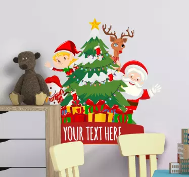 Cartoon, characters and Christmas tree sticker - TenStickers