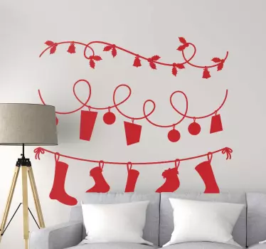 Hung up Christmas characters christmas sticker - TenStickers