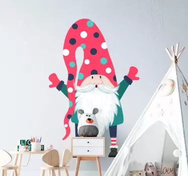 Christmas gnome christmas sticker - TenStickers