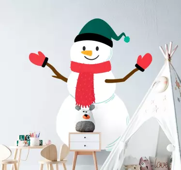 Funny Snowman christmas sticker - TenStickers