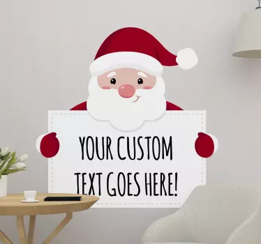 Personalized Santa Claus christmas sticker - TenStickers