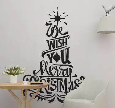 Tree with words christmas sticker - TenStickers