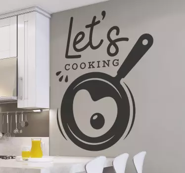 Keukengerei stickers Koekenpan met voedsel - TenStickers