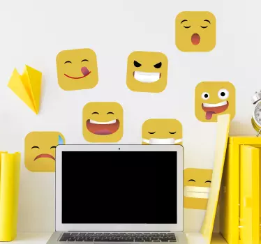 Sosiaalisen median emojit sisustustarra nuoren lapsen huoneeseen - Tenstickers