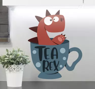 Tea-rex drink vinyl sticker - TenStickers