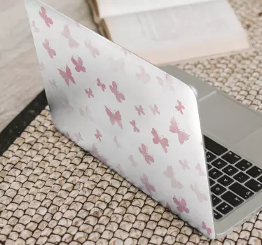 Pink butterflies  laptop skins decal - TenStickers