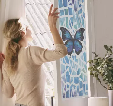 Trendy butterflies pattern window sticker - TenStickers