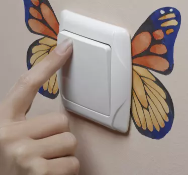 Pretty bicolor Butterflies  light switch sticker - TenStickers