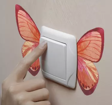 Lichtschalter Symbol Aufkleber Zweifarbige Schmetterlinge - TenStickers