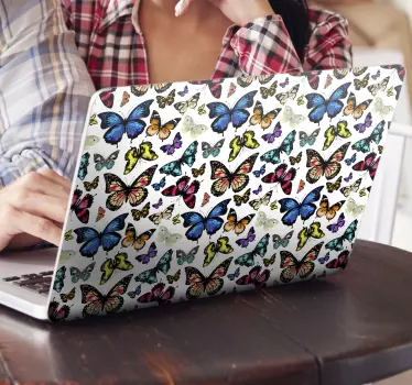 Gražus drugelių nešiojamojo kompiuterio odos lipdukas - „Tenstickers“