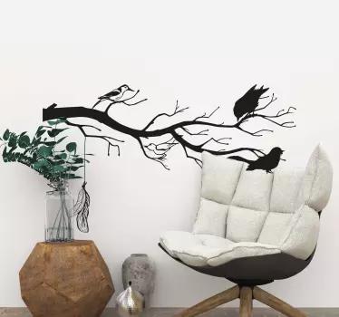 Samolepka na zeď stromu a ptáků - TenStickers
