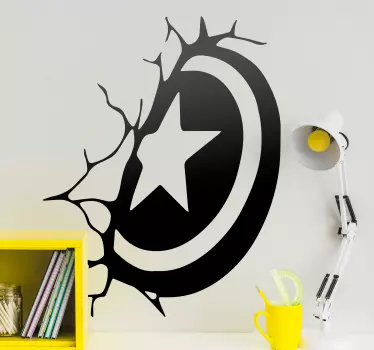 Captain America shield superhero wall sticker - TenStickers
