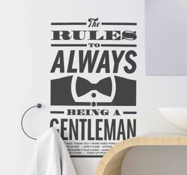 Rule of a Gentleman furniture decal - TenStickers