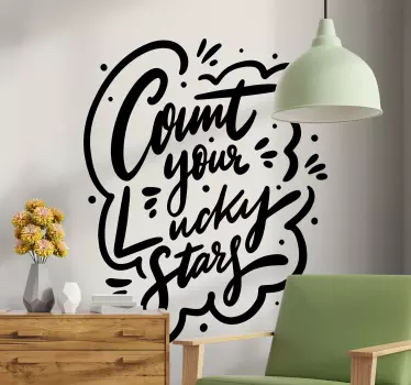 Count your lucky stars furniture decal - TenStickers