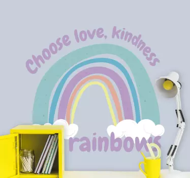 Rainbows inspirational quote wall decal - TenStickers
