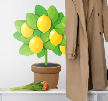 Cute lemon tree fruit sticker - TenStickers