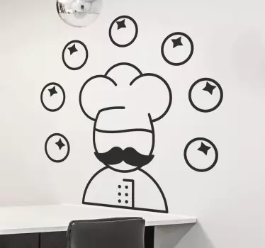 Naklejka dekoracyjna żonglujący kucharz - TenStickers