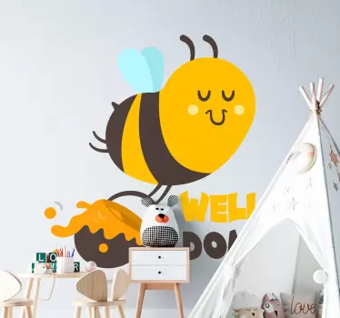 Busy bee well done teacher stickers - TenStickers