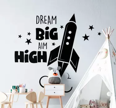 Dream big Aim high inspirational quote decal - TenStickers
