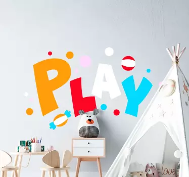 Play with coloured dots circle sticker - TenStickers