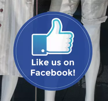 Like us on facebook circle Shop Window decal - TenStickers