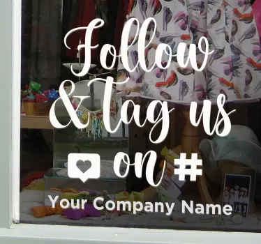 Follow us and tag us Shop Window Sticker - TenStickers