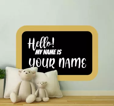 hello with personalized name window sticker - TenStickers