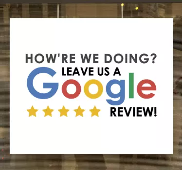 Google review rating window sticker - TenStickers
