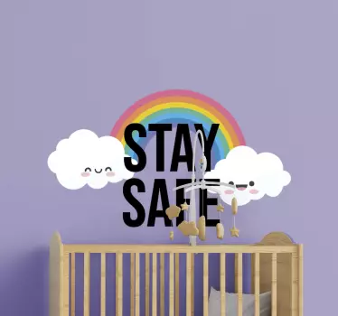 Stay safe Rainbow teacher stickers - TenStickers
