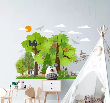 Forest animals and trees decal - TenStickers