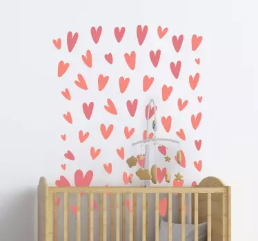 Tiny hearts  wall vinyl sticker - TenStickers