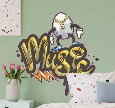 Music Graffiti character urban sticker - TenStickers