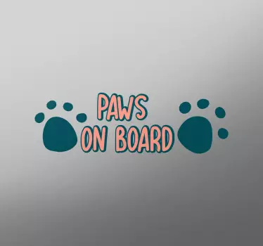 Paws on board. Car Sticker - TenStickers