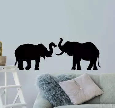 Elephant couple wild animal decal - TenStickers
