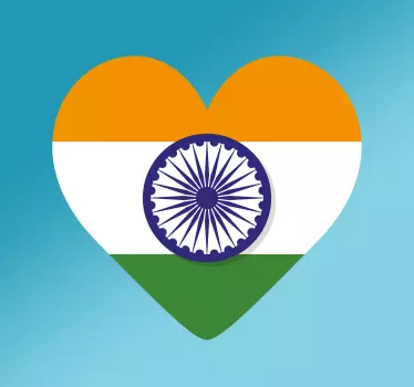 India flag heart car Sticker - TenStickers