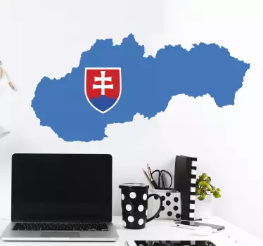 Nálepka krajiny s modrou vlajkou slovenska - Tenstickers