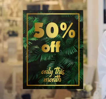 Discount of the month tropical window sticker - TenStickers