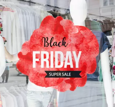 Red watercolor black Friday stickers - TenStickers