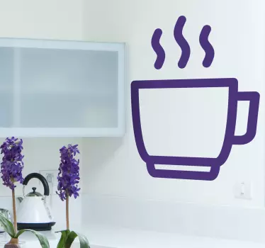 Hot Coffee Icon Wall Sticker - TenStickers