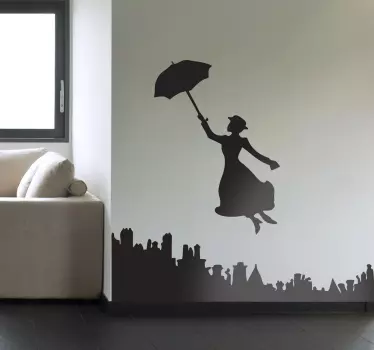 Mary Poppins Silhouette Sticker - TenStickers