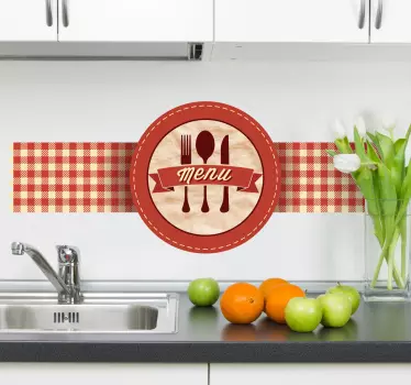 Retro Menu Logo Kitchen Sticker - TenStickers