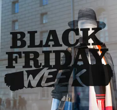 Musta perjantai viikon teksti black friday seinätarra - Tenstickers