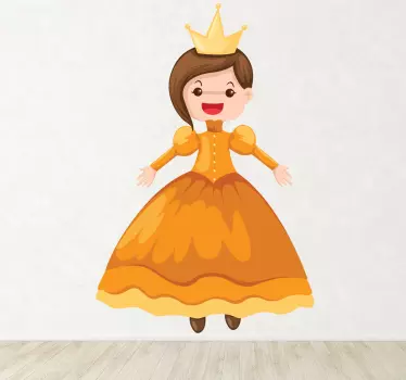 Princess Illustration Wall Decal - TenStickers