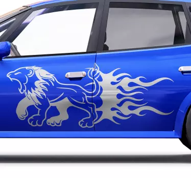 Terrible lion catching you Car Sticker - TenStickers