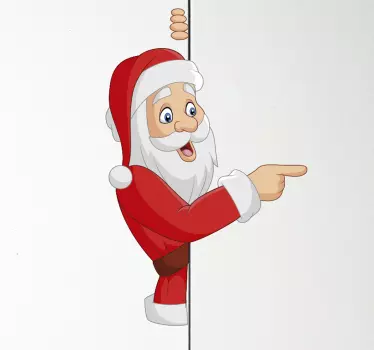 Pusiau paslėptas kalėdų senelio kalėdinis lipdukas - „Tenstickers“