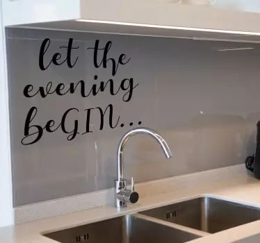 Let the evening be Gin drink sticker - TenStickers